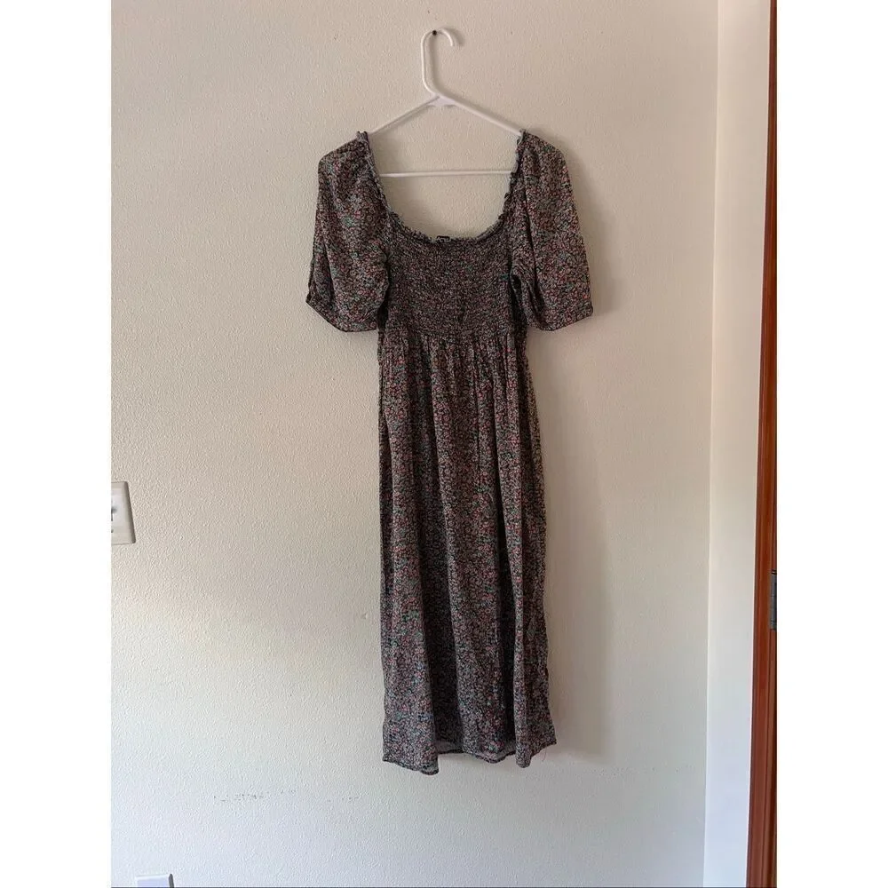 Wild Fable micro floral puff-sleeve midi dress size XXL Girls